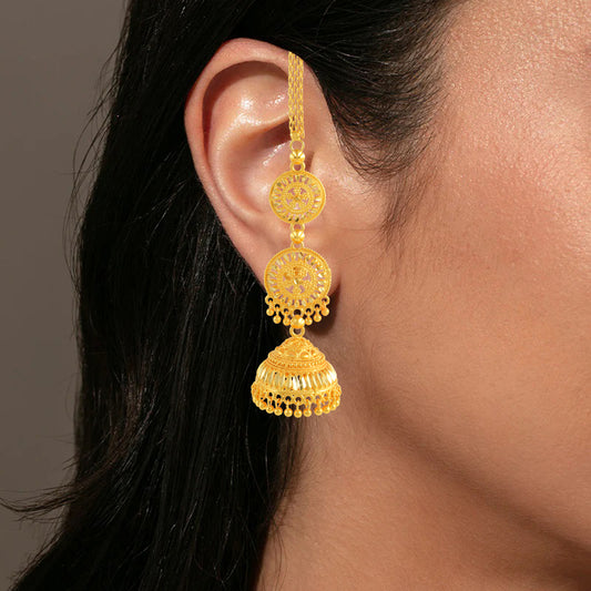 Brass 24KT Micron Kan chain Jhumki (JHAT6119)