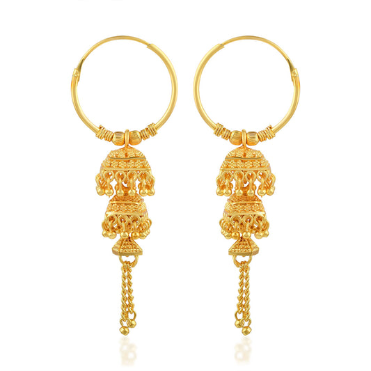 Brass Goldplated Hoop jhumki Fashion Earrings Women