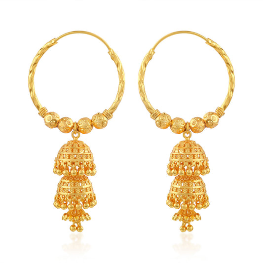 Brass Goldplated Hoop jhumki Fashion Earrings Women