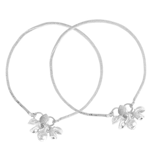 Silver plated single strand, simple and sober Fashion ethnic Jewellery Anklet