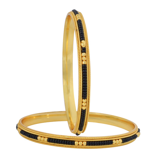Brass Gold plated Mangalsutra Matching Bangle set (BGSV1239)