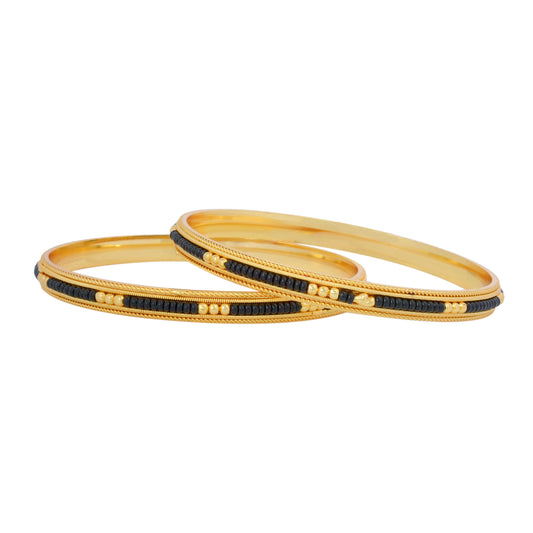 Brass Gold plated Mangalsutra Matching Bangle set (BGSV1239)