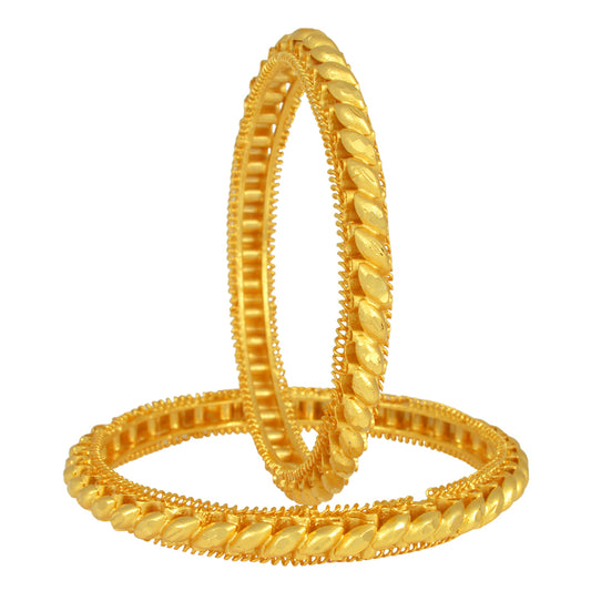 24kT Gold plated Maharashtrian GAHU TODA bangle Kada set for Women (KDSV1227)