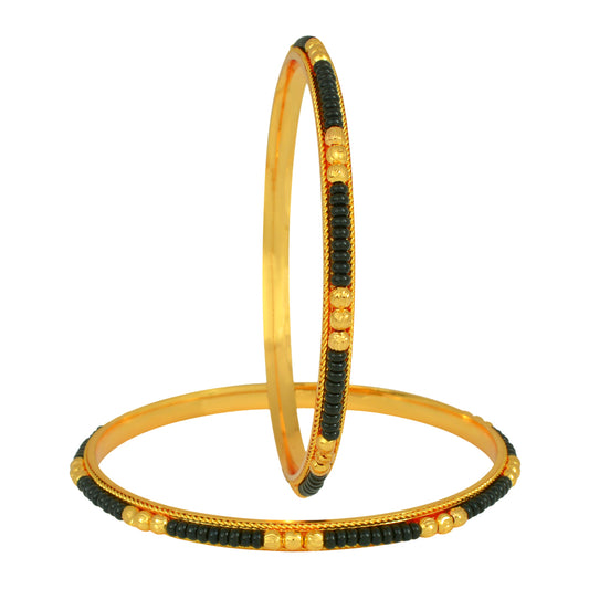 Brass Micron Gold Plated Mangalsutra Matching Bangles for Women (BGSV1148)