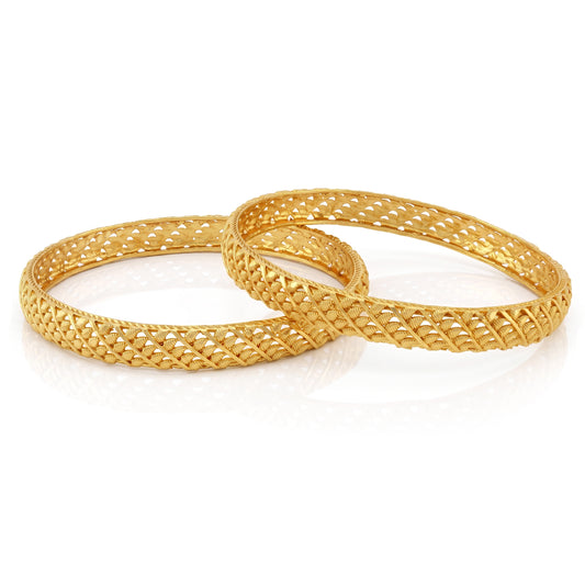 Rajasthani Hand- craftsmenship 1 Gram gold plated Traditional Bangle Kada set (KDSV1362)