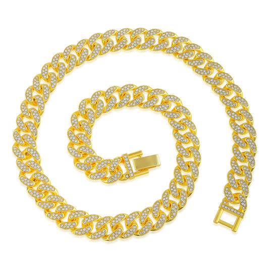 Micron Gold plated Imitation Diamond Men Necklace (NKKL7801)
