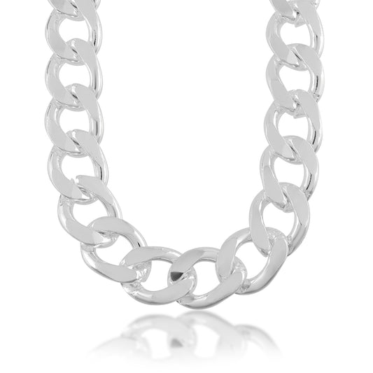 Platinum Plated Heavy Brass Chain Necklace (NKNI8312)