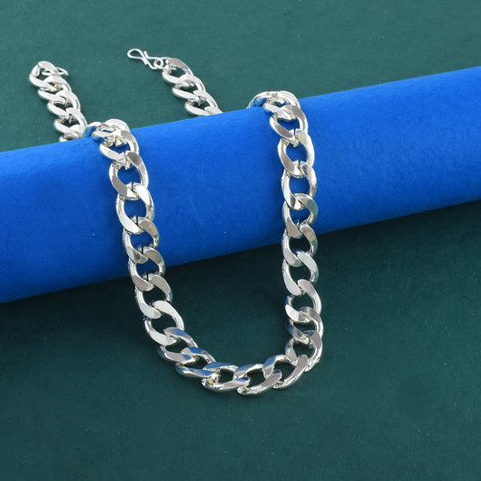 Platinum Plated Heavy Brass Chain Necklace (NKNI8312)