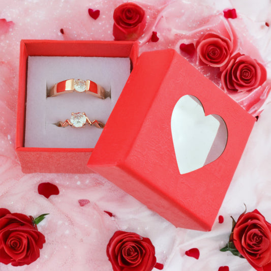 Brass Rose Gold plated Couple ring set for him and her (ORDM3792)