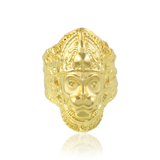 Brass 1 Gram Gold Rudra Hanuman finger ring (ORDM3816)