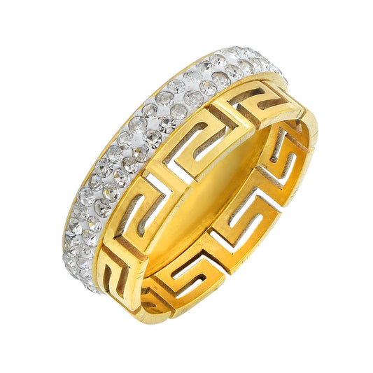 Micron Gold plated Imitation Diamond stackable finger ring women (ORJK2963)