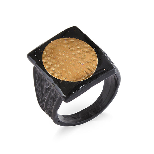 Black Brass Golden Mother Mary Men Finger ring(ORKL7694)