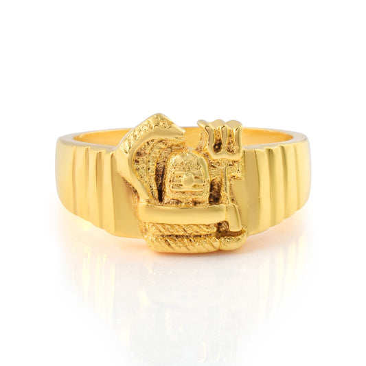 Brass Micron Goldplated Shivlingam Men Fingerring (ORMG3438)