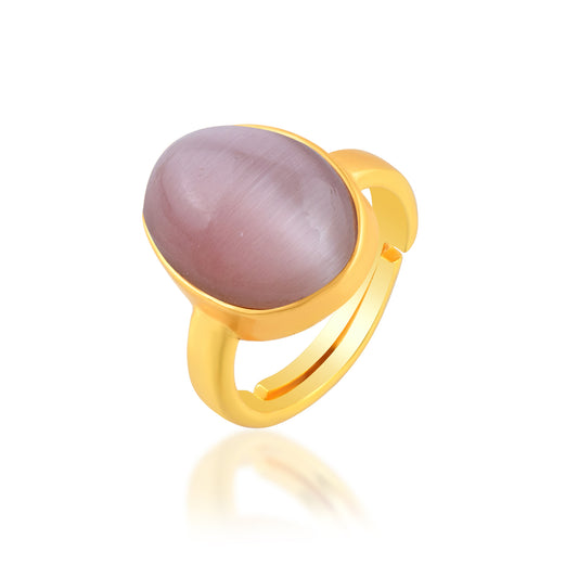 Gold plated Natural energised LEHSUNIYA finger ring (ORMG3443)
