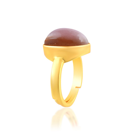 Gold plated Natural energised LEHSUNIYA finger ring (ORMG3443)