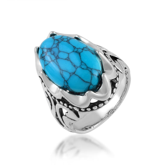 Natural Turquoise Turkish Firoza ring (ORMI5634)