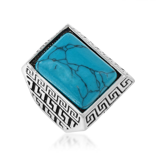 Natural Firoza Finger ring Men (ORNI8188)