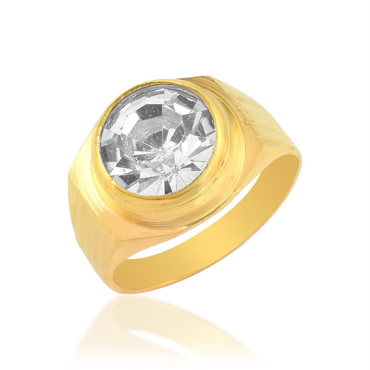 Goldplated Created Diamond Men Finger Ring (ORRM6644)