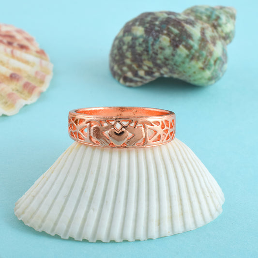 Pure Copper Heart Design Ring (ORRX2806)