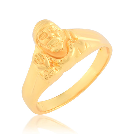 Brass 24KT Micron Gold Heavy Shirdi Sai Baba finger ring (ORSV1699)