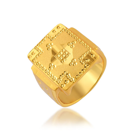Brass 24KT Micro 1 Gram Gold forming Square Signet Ring (ORSV1735)