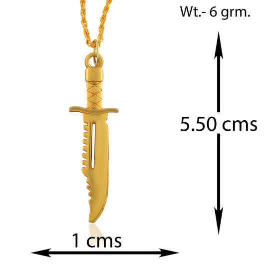 Micron Gold Plated miniature sword dagger Pendant with Chain (PCAJ3242)