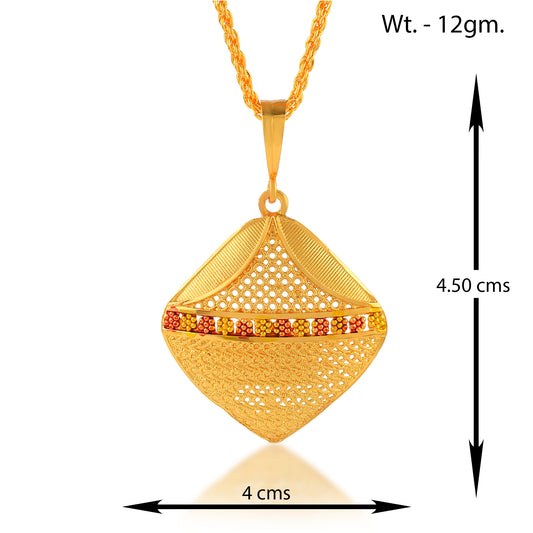 Brass 24KT Micron 1 Gram Gold Kite Shape Pendant with Meenakari (PCCG4372)