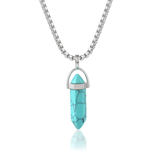 Natural Turquoise Firoza Pendant (PCDM3678)