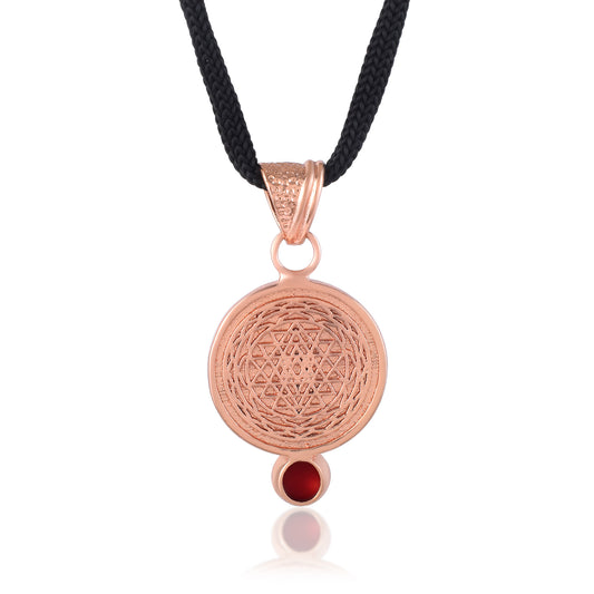 Pure Copper Mangal grah Raksha Kawach pendant with real Munga (PCDM3824)