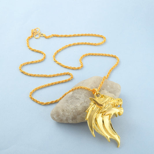 Brass 24KT Micron Lion Head Pendant (PCRX2900)