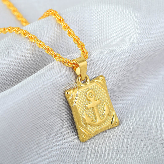 Brass Goldplated Anchor design Fashion Pendant Men Women (PCJK2979)