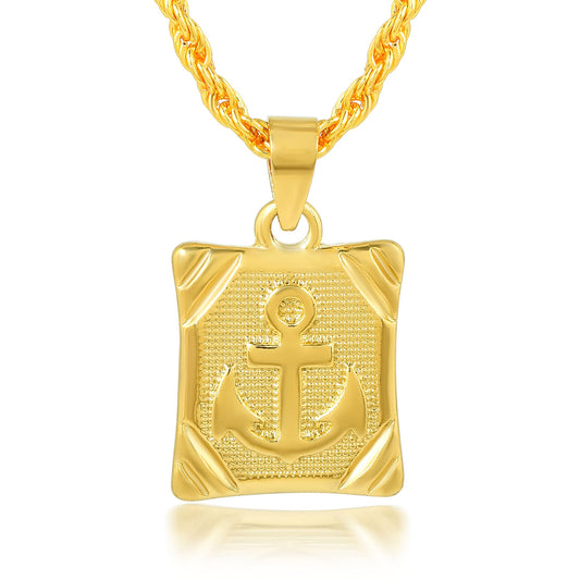 Brass Goldplated Anchor design Fashion Pendant Men Women (PCJK2979)