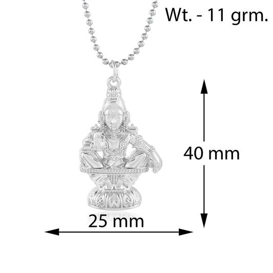 Silver plated Ayyappan Sabrinath Ayappa Iyappan Manikandan South India God pendant (PCKL0676)