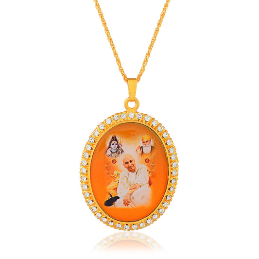 Brass Gold plated Guruji pendant Shukrana (PCNI8333)