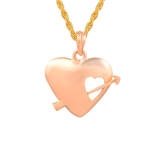 Brass Rose Goldplated Cupid Heartshape Fashion Pendant (PCOM4462)