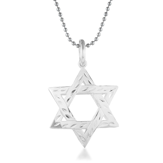 Brass Micron Gold plated- Star of David, Jewish Parsi pendant (PCSV1707)