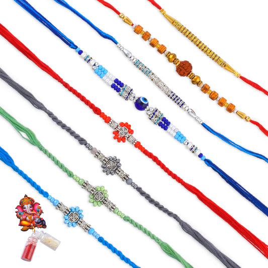 Rakhi family pack combo of 8 Rakhi (RKSC0063)