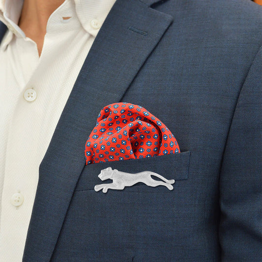 Brass Silverplated Jaguar Tiger design Fashion Brooch Men lapel pin