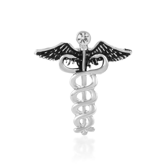 Brass Silverplated Doctor Medico Symbol Fashion Brooch Men lapel pin