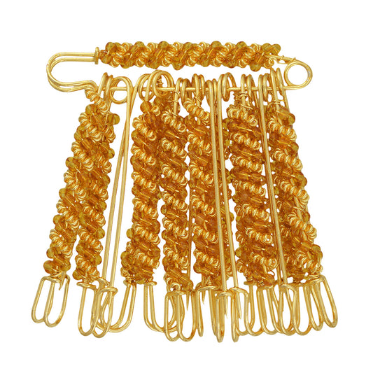 Gold Plated Plated Brass Wired Set of 12 Clip on safetypins