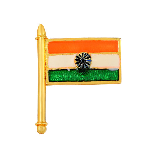 Brass Gold plated Indian Flag Lapel Pin/Brooch/Badge (SPKL7756)