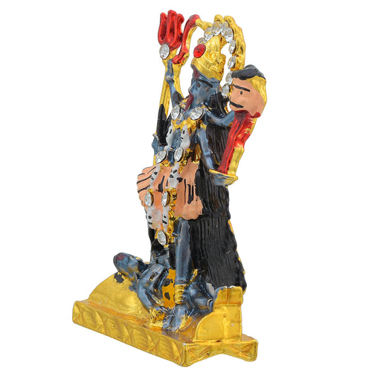 Brass Colourful Maa Kaali, Chandi MATA Stand, Idol Home Decor (STKL7528)