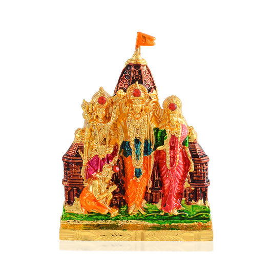 Brass Gold Handmade Meenakari Ram Mandir murti stand puja item (STKL7821)
