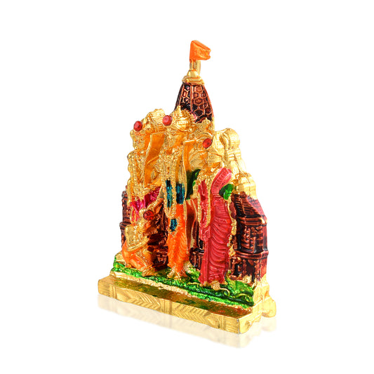 Brass Gold Handmade Meenakari Ram Mandir murti stand puja item (STKL7821)