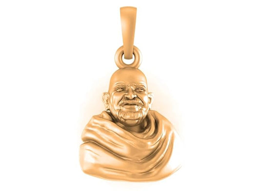 Brass 24KT Micron Gold plated Baba Neem Karoli pendant locket (PCUP4543)