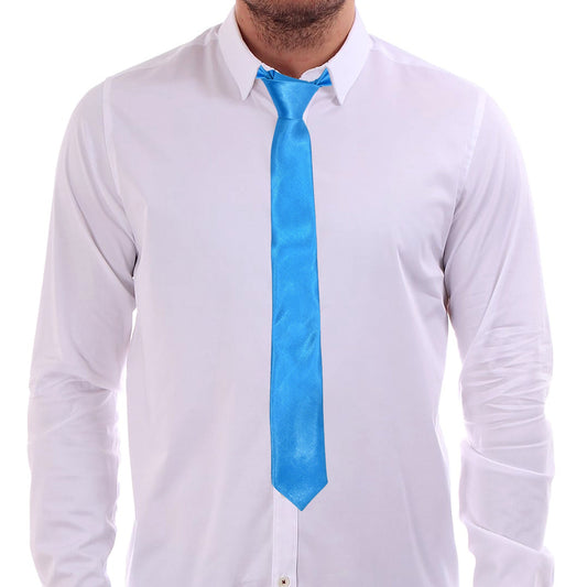 Satin Silk Turquoise Sky Blue Necktie Men Clothing accessory