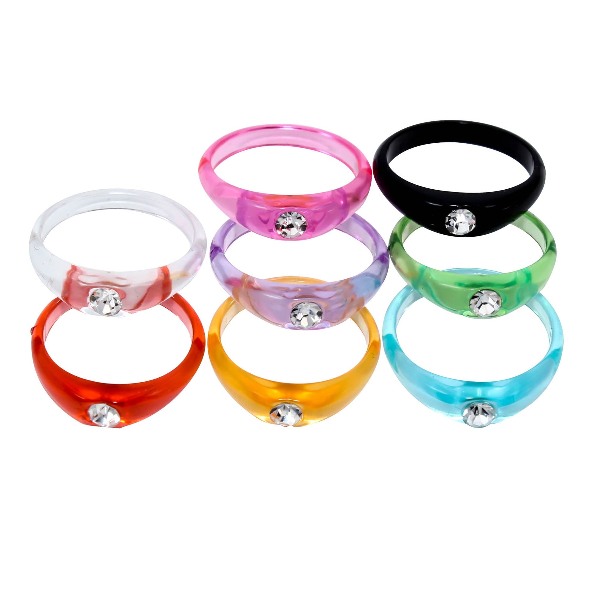 Fashion Assorted Colour Finger rings for Kids and Children (Pack