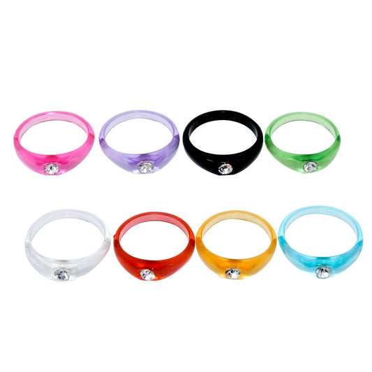 Fashion Assorted Colour Finger rings for Kids and Children (Pack of 8 Finger rings) CMRI5328