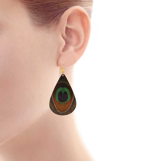 Peacock feather design Metallic Fashion earrings (ERAJ3155)