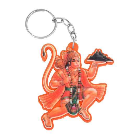 PVC Bajrang Bali Hanuman Spiritual Keychain Hindu God keyring